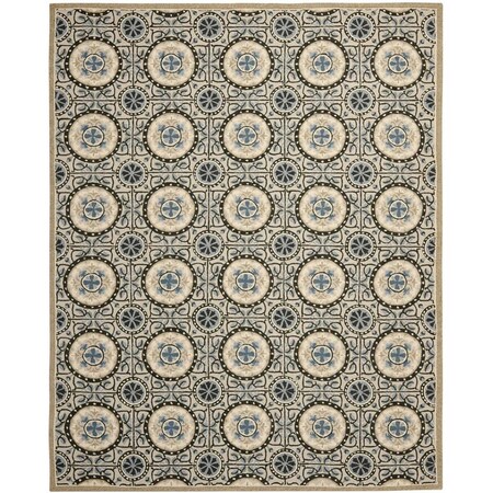 Safavieh 8 x 10 ft. Four Seasons Hand Hooked RugLarge Rectangle Cement & Blue FRS485E-8